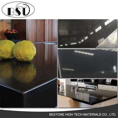 Black Quartz Stone Countertop Slab