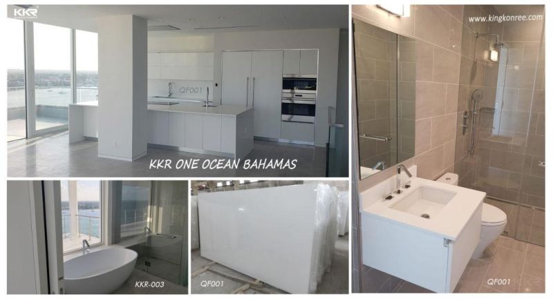 Acrylic Solid Surface Artificial Stone Kitchen Vanity Marble Look Quartz Stone Bar Countertop