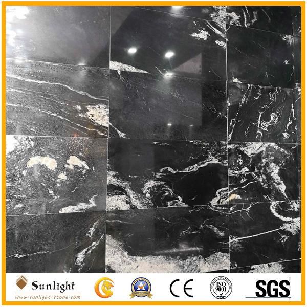 Chinese Popular Luxury Black Polished Nero Fantasy Granite for Tiles