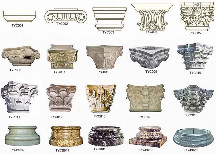 Solid/Hollow Stone Pillar, Hollow Column with Customize Design