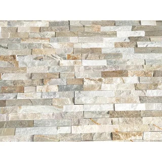 Yellow Grey Quartzite Slate Ledgerstone Stacked Stone for Wall Cladding