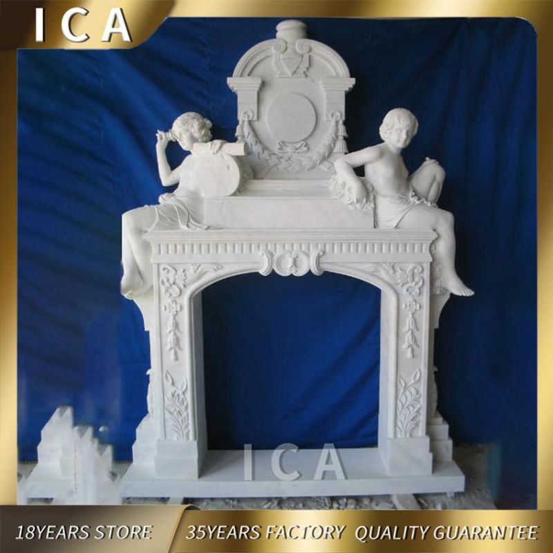 Home Decoration High Larger Natural Stone Marble Fireplace Mantel