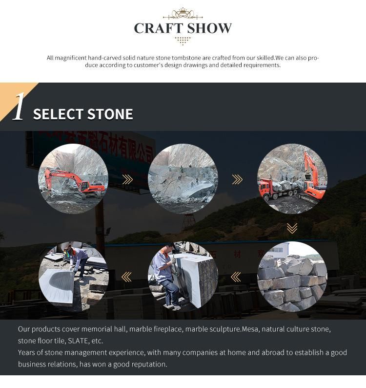 China Black Flower Granite Tombstone and Monument with Factory Price