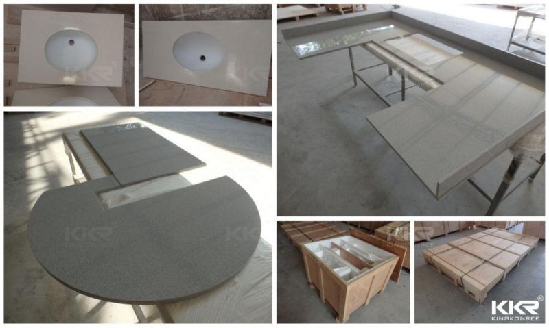 Cut-to-Size White Quartz Stone Bathroom Solid Surface Countertop