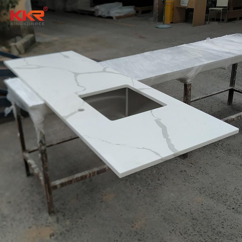 Resin Stone Bathroom Vanity Top Marble Vanity Top with Seamless Joint Sink and Wash Basin