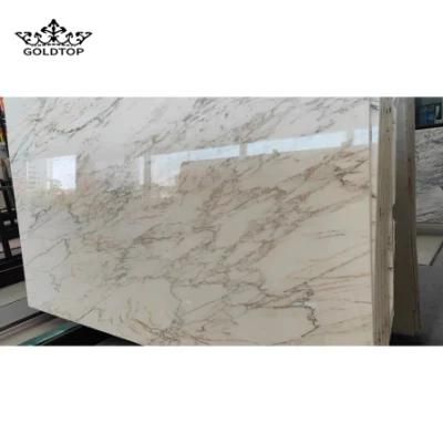 High Quality Hard Surface Polished Chinese Calacatta Gold Marble Slab for Walling Flooring