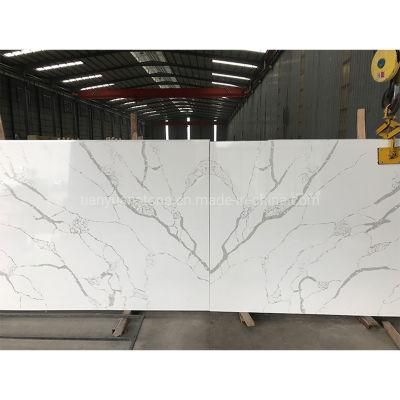 Marble Look Quartz Stone Slab Kitchen Countertop, Bench Top