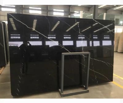Natural Stone Slab Wall/Floor/Paving Pure Black Marble Mosaic/Tile Factory Supplier