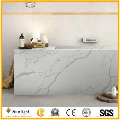 Chinese Factory Luxury Artificial Calacatta White Quartz Stone Kitchen Countertop