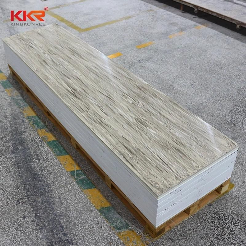 Textured Veining Pattern Natural Wood Grain Artificial Stone Solid Surface Acrylic Marble Sheet