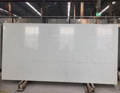 1018 Calacatta Marble Quartz Stone for Commercial with Light Natural Veins