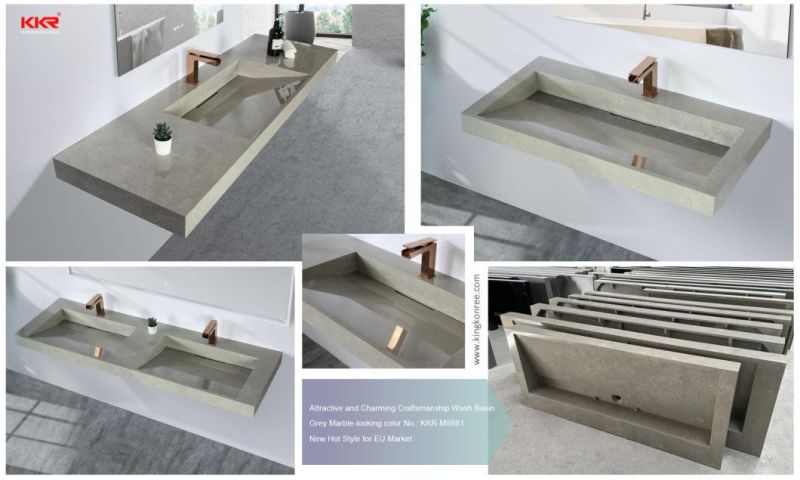 Artificial Stone Acrylic Solid Surface Bathroom Vanities