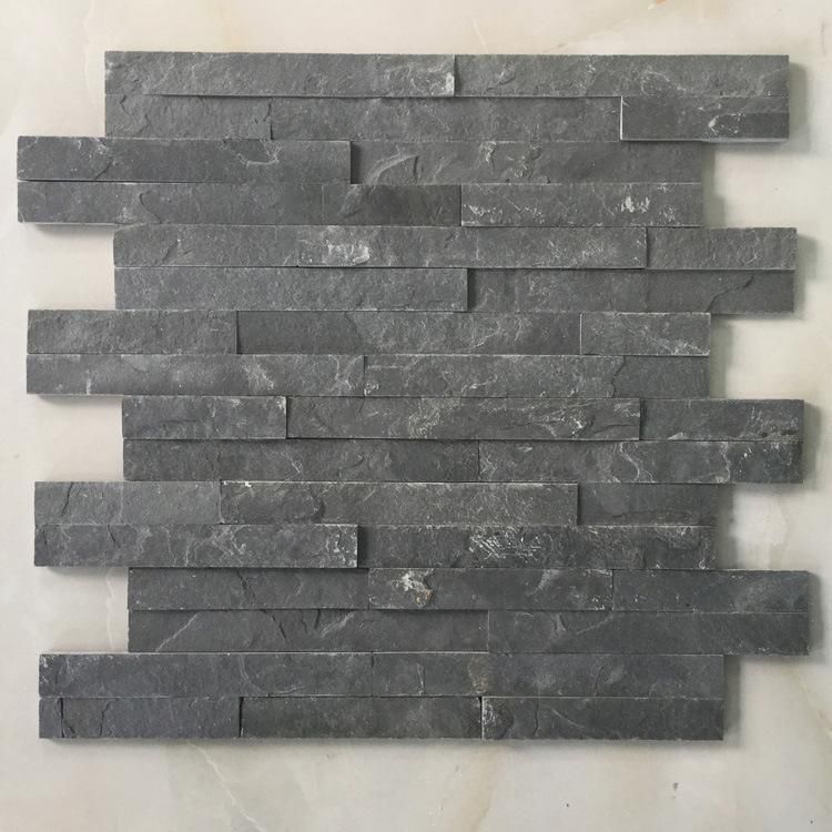 Black Rough Surface Natural Slate Stone Covering Paneling Wall Cladding Tiles