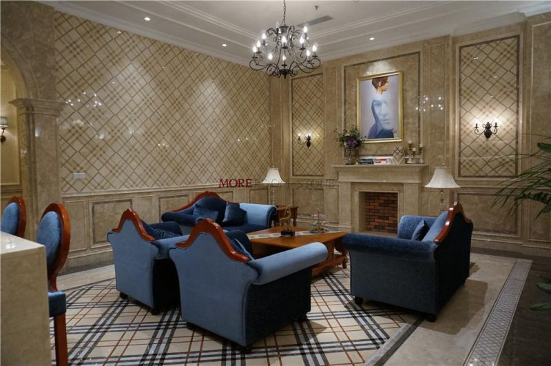Building Material 24X24 Water Jet Beige Marble Flooring for Interior Decor