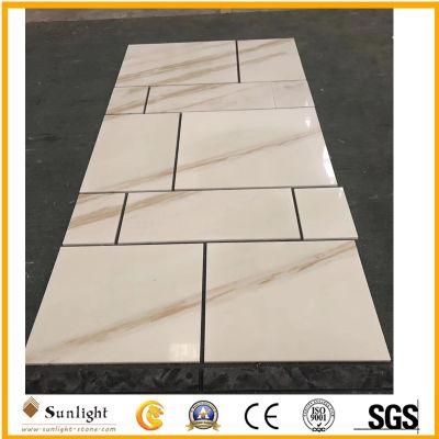 China Cheap Marble Natural Popular Gold Veins Ariston White Marble with Golden Veins Floor Tiles