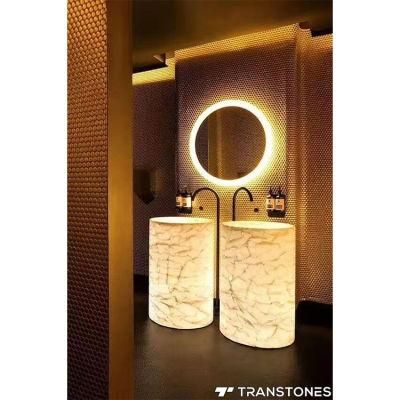 White Artificial Stone Backlit Onyx Resin Panel for Vanity Top
