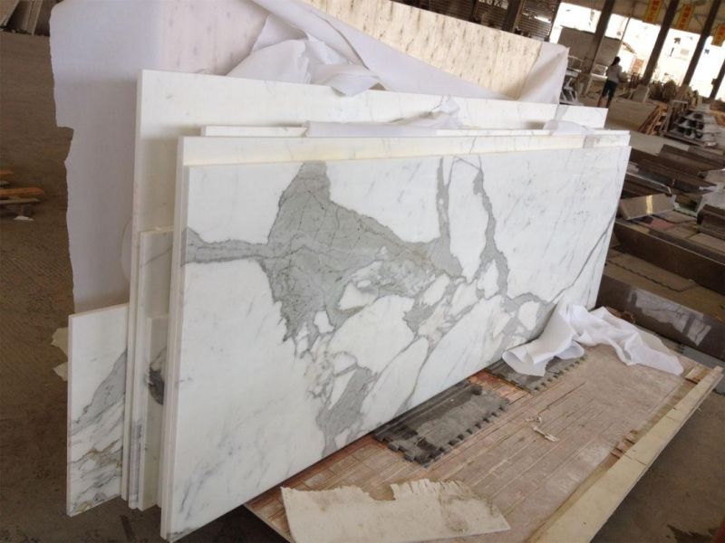 Snow White Stone Marble for Flooring Tiles Slabs Countertops/Worktops/Vanitytops