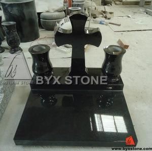 European Granite Cross Carving Headstone / Tombstone with Vase