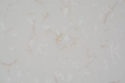 Artificial Cararra Quartz with Gold Veins Slab for Kitchen Countertop
