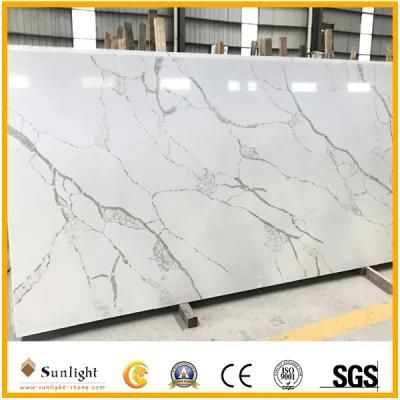Calacatta White Quartz Stone Kitchen Countertops for Hotel Project