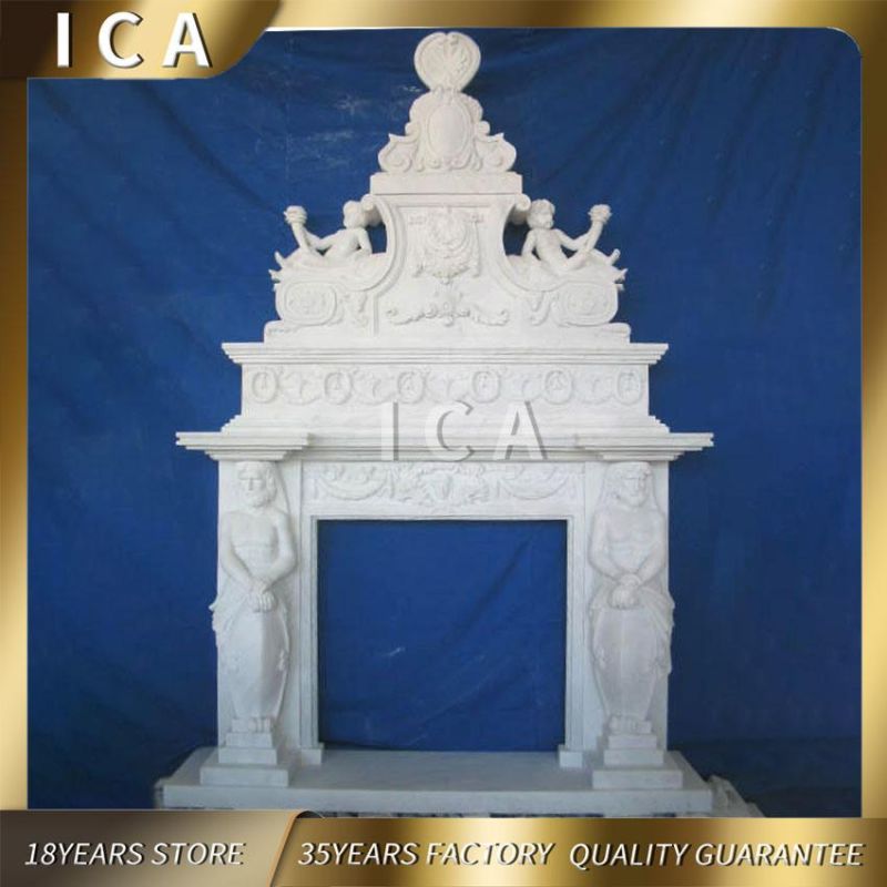 Home Decoration High Larger Natural Stone Marble Fireplace Mantel