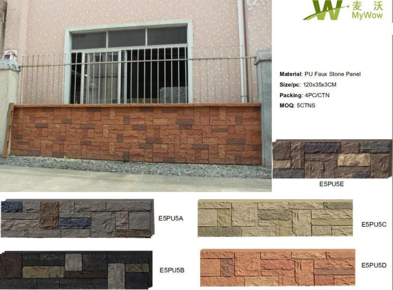 Interior & Exterior Decoration Polyurethane Faux Stone PU 3D Wall Panel