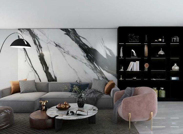 Interior Furniture Tea Table Unusual Marble Look Sintered Stone Slab