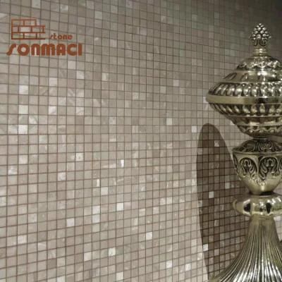 Square Small Pieces Natural Yellow Marble Mosaic