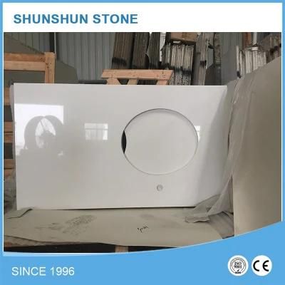 Pre Cut Artificial Pure White Quartz Countertop for Home Kitchen Top