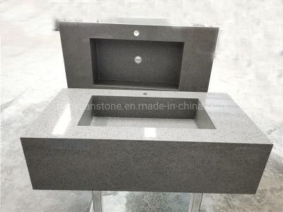 Custom Natural Marble/Granite/Quartzite Stone Countertops White Artificial Quartz Vanity Top Combo for Bathroom Cabinets