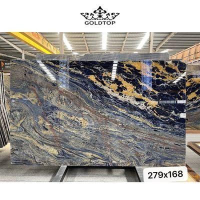 Luxury Natural Stone Polished Indoor Decoration Cloisonne Blue Slab Granite Floor Tiles