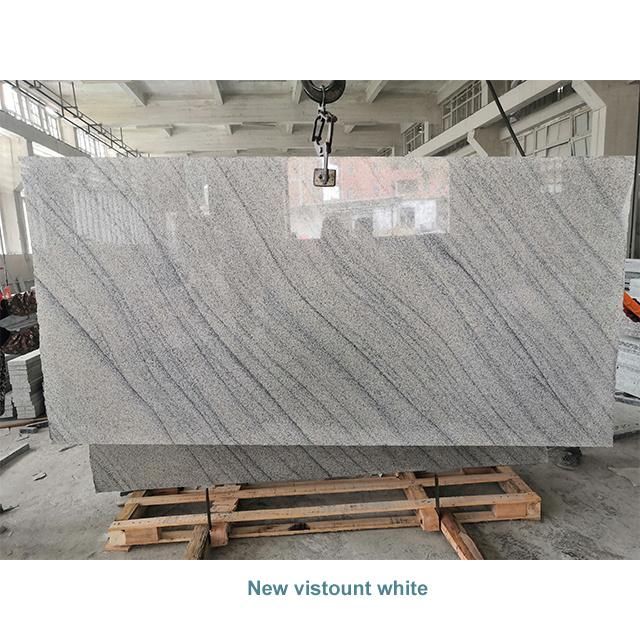 China Viscount White Granite Random Slabs Polished for Memorial Tombstone