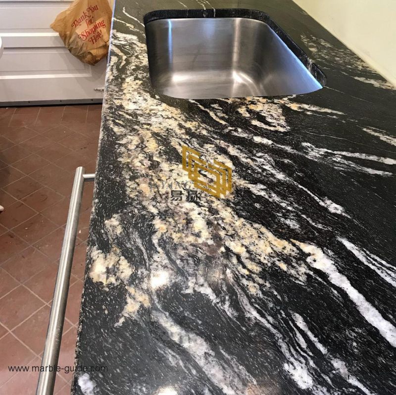 Colorful Natural Cosmic Black Granite Stone for Tile/Slab/Wall Tile/Countertop/Stairs/Bench