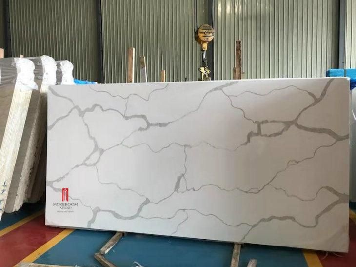 Wholesale Marble Look Quartz Stone Slab Kitchen Countertop, Bench Top