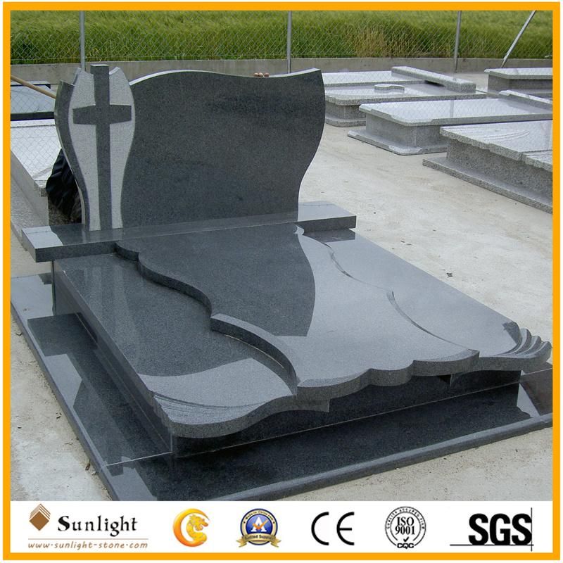 India Bahama Blue Granite Cremation Headstone Saddle