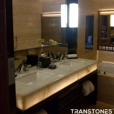 Alabaster Marble Backlit Stone Faux Stone Panels for Vanity