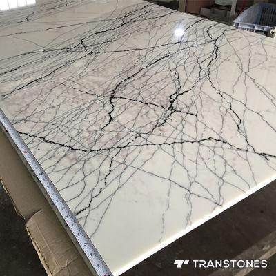 Transtones Glossy Fake Stone Alabaster Big Slab for Reception Table