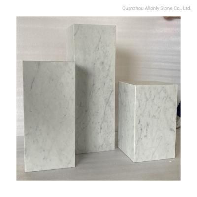 Natural Carrara White Marble Home Furniture Side Table