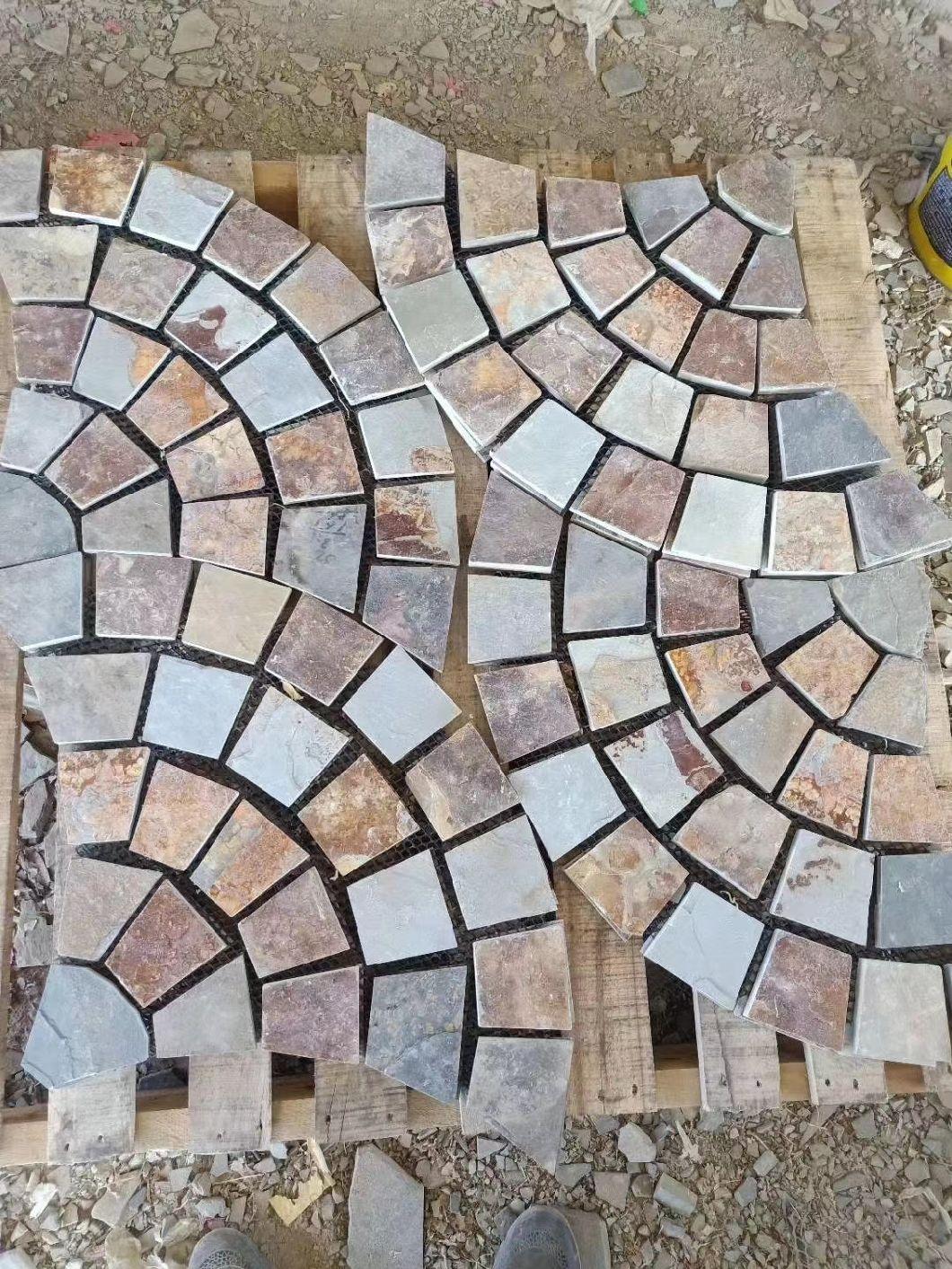 Natural Multicolor Rusty Slate Culture Stone Tiles for Roofing Walling Flooring Pool Table Slate
