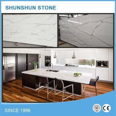 White Calacatta Quartz Countertops for Kitchen