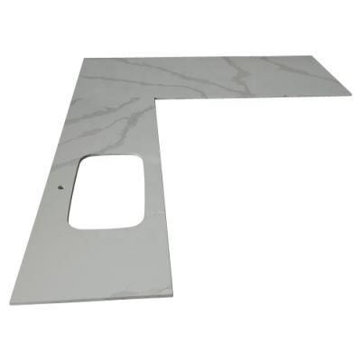 Prefab Calacatta White Quartz Stone Kitchen Countertops with Cheap Cost