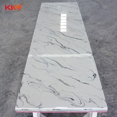 Artificial Calacatta Quartz with White/Black Marble Looks Slab for Kitchen Countertops