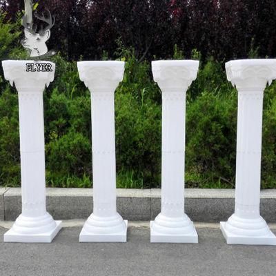 Beautiful Modern Column Hand Made Solid White Stone Column for Wedding Decoration