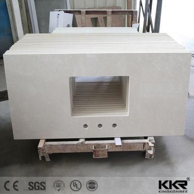 Simple Marble Texture Solid Surface and Quartz Vanity Top