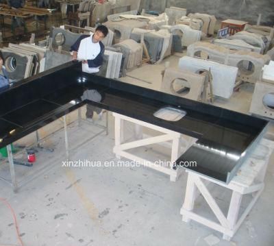 Black Granite Countertop Slab Engineered Quartz Worktop for Bathroom/Vanity/Kitchen