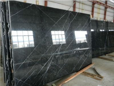 China Nero Marquina Polished Marble Tile