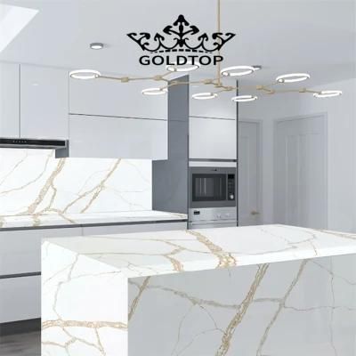 Artificial Polished/Honed 3200X1600mm White/Black/Grey Calacatta Gold Quartz Tile for Kitchen/Bathroom Slab/Tile/Worktop