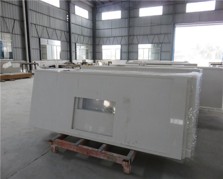Artificial Stone Prefabricated Quartz Kitchen Countertop with Sink Cutout