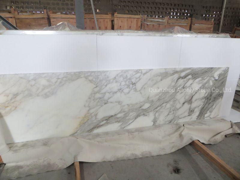 Italy Luxury Calacatta White Stone Kitchen Countertop Marble Dining Table