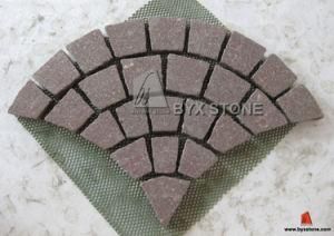 Shouning Red Porphyry Flamed Cobblestone on Mesh